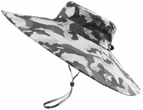 Картинка шляпа Skully Wear extra wide Brim white camo - 1