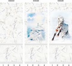 Панель ПВХ фотопечать 3D Panda Белый мрамор 2700х250 мм