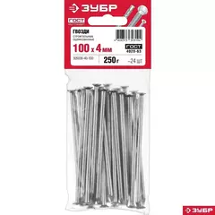 ЗУБР ГОСТ 4028-63 100 х 4.0 мм, строительные гвозди, цинк, 10 шт (4-305036-40-100)