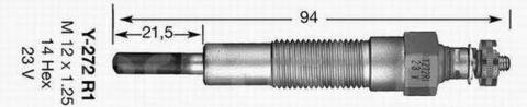 Свеча накаливания NGK   Y-272R1   2731