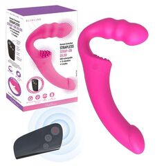Розовый безремневой страпон Straples Strap-On Dildo - 