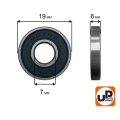 Подшипник шариковый UNITED PARTS 607-2RS (90-0385)