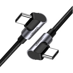 Кабель UGREEN Angled USB-C Cable Aluminum Case with Braided, 2м US323, черный