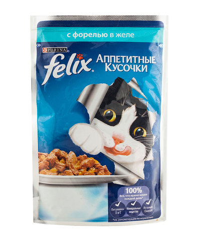 Felix кусочки в желе для кошек (форель) 85 г