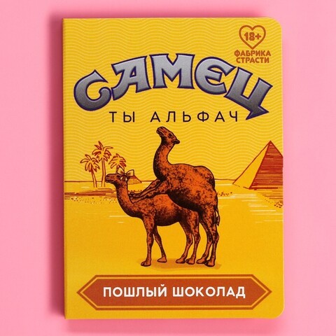 Шоколад оранжевый на открытке «Самец», 1 шт. х 3,6 г.