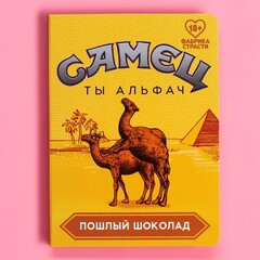 Шоколад оранжевый на открытке «Самец», 1 шт. х 3,6 г.