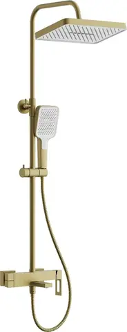 Душевая система тропический душ BELZ B24658-5 латунь, брашированное золото