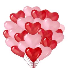 Композиция воздушных шаров "Сердца красные и розовые" - 25 шт