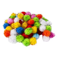 Декоративный материал Alingar, "Блестящие помпоны", 80 шт, микс, пакет с европодвесом