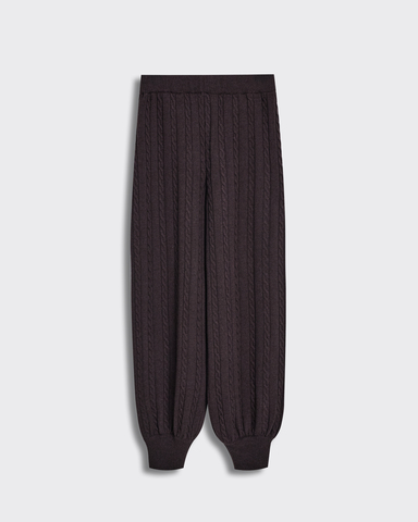 Брюки из смесового кашемира шоколадный