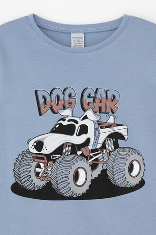 пижама  для мальчика  К 1541/голубой туман,машины