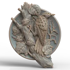 Силиконовый молд Дятел (медальон) № 0468 -м