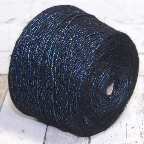 Бэби альпака с люрексом PURA LANA ITALIA / ALPACA GLAMOUR 200 синий с черным