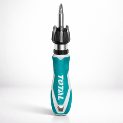 Отвёртка трещёточная с битами 8 шт ТОТАL