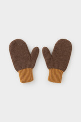 варежки  для девочки КВ 10025/ш/темно-бежевый,горчица