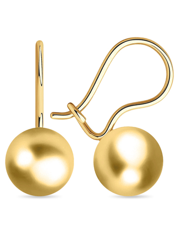 Серьги серебряные 925 лимонная позолота шары