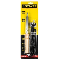 STAYER MAXTerm, 80 Вт, клин, электропаяльник с деревянной рукояткой (55310-80)