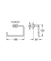 Держатель полотенца кольцо Grohe Essentials Cube 40510001