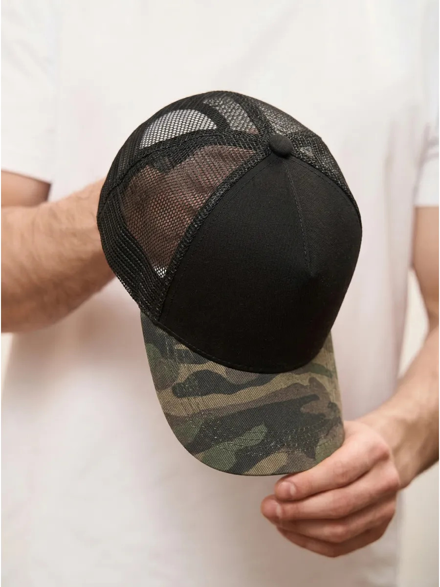Бейсболка с сеткой летняя камуфляж