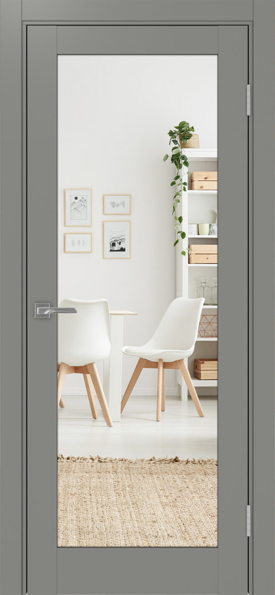 Турин_501.2.30 ЭКО-шпон Серый-Зеркало/Серый