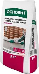 Штукатурка ОСНОВИТ ГИПСВЭЛЛ PG25 W гипсовая белая 5кг