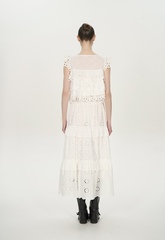 Юбка белая с кружевными рюшами