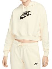 Женская теннисная куртка Nike Sportswear Club Fleece Oversized Crop Hoodie - coconut milk/black