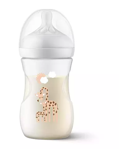 Biberon Natural Response baby bottle, 260ml, 1m+, Giraffe