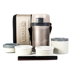 Термос для еды с контейнерами Tiger LWU-F200 Warm Silver (2,0 л)