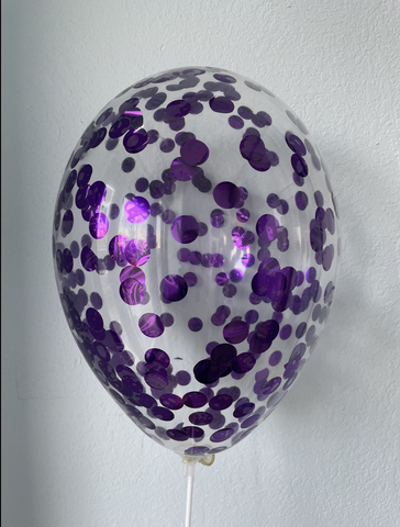 Шар с конфетти, фиолетовый круг 2см 12"