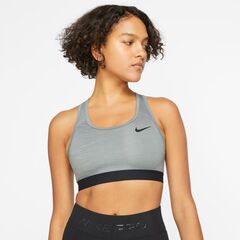 Бюстгальтер спортивный Nike Dri-Fit Swoosh Band Bra Non Pad - smoke grey/htr/black