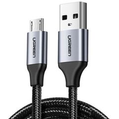 Кабель  UGREEN USB 2.0 A to Micro USB Cable Nickel Plating Aluminum Braid 2м черный US290
