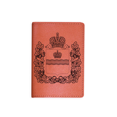 Обложка на паспорт "Герб Калужской области", рыжая