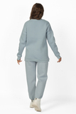 Утепленный спортивный костюм для беременных и кормящих 15069 серо-голубой