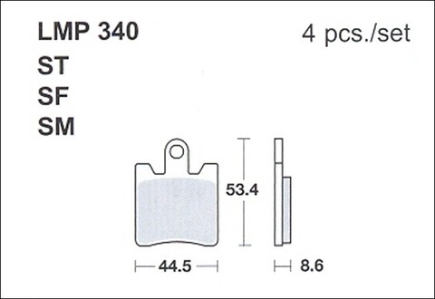 Колодки дискового тормоза AP Racing LMP340 SF  (FDB2085 / FA423)