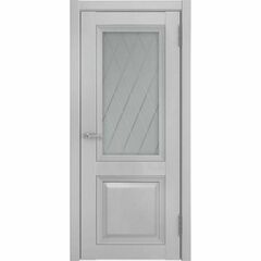 Купить Дверь экошпон ЛУ-162 серая остеклённая