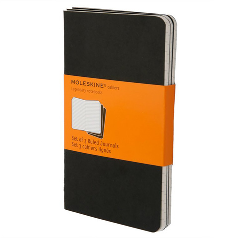 Набор 3 блокнота Moleskine Cahier Journal Pocket, цвет черный, в линейку