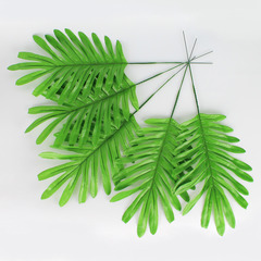 №2 Пальма, лист 30 см, зелень искусственная, набор 5 листьев.