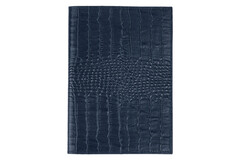 Блокнот DAILY в обложке из натуральной кожи тёмно-синего цвета