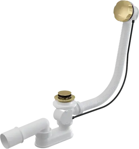 Alcaplast A55K-G-P Сифон для ванны автомат комплект, металл GOLD-глянец
