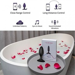 Анальная вибропробка Hush 2 второго поколения с управлением на расстоянии от Lovense (M: 44*135 мм.)