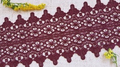Кружево плетеное, ш. 11,5-13 см, винный