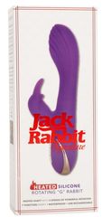 Фиолетовый вибратор-кролик с нагревом Jack Rabbit Signature Heated Silicone Rotating - 21,5 см. - 