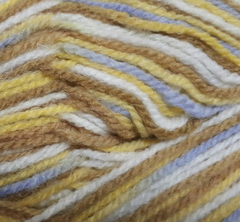 Пряжа "Подмосковная меланж", 50% шерсть, 50% акрил, 100гр-250м, бежевый/белый/голубой