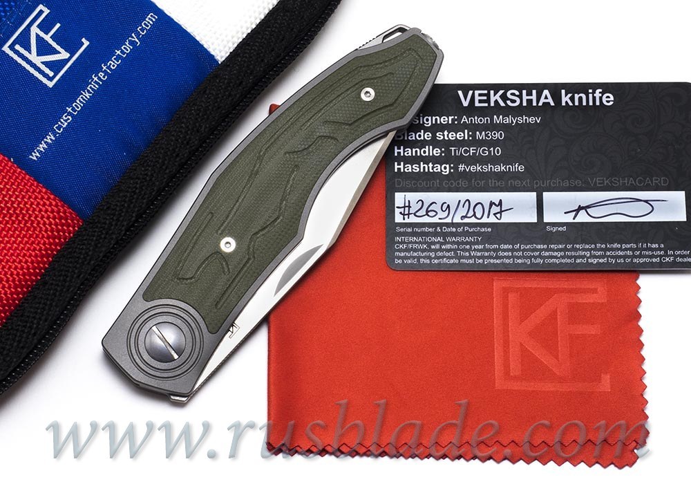 CKF Veksha (Belka) knife (G10 green)