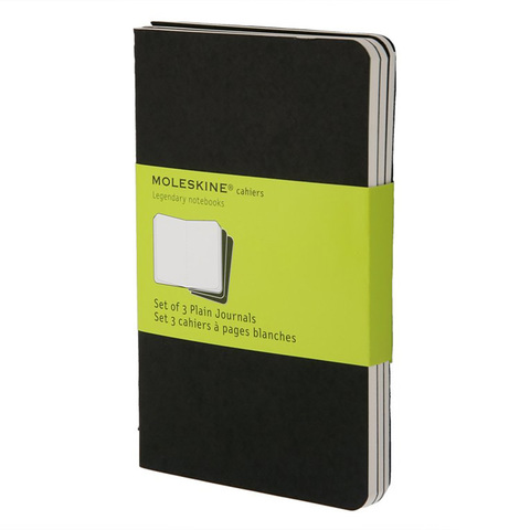 Набор 3 блокнота Moleskine Cahier Journal Pocket, цвет черный, без разлиновки