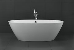 BelBagno BB68-1800 Отдельностоящая, овальная акриловая ванна в комплекте со сливом-переливом цвета хром 1800x900x600 фото