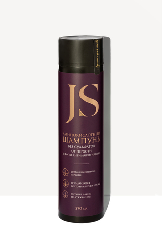 JS Аминокислотный шампунь без сульфатов от перхоти с фито-антимикотиками, 270 мл