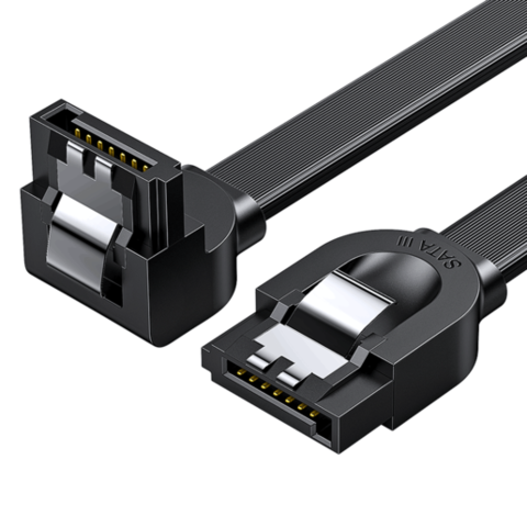 Кабель UGREEN SATA 3 Data Cable 90° угол, 0,5 м US217, черный