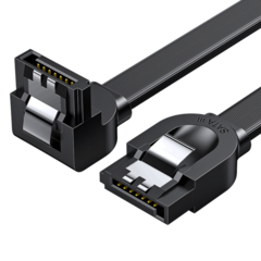 Кабель UGREEN SATA 3 Data Cable 90° угол, 0,5м US217, черный
